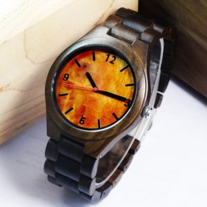 2018 New Natural Black Wood Watch Men Business Luxury Stop Watch Quartz Movement Wood Watches Luxury