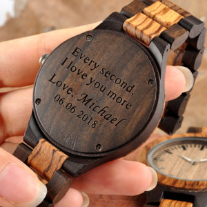 Personalized Wood Watches for Men Engraved Anniversary Gift Groomsmen Gift Family Present for Father