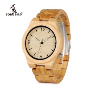 BOBO BIRD Bamboo Wood Men Watches Relogio Masculino Timepieces Quartz Wristwatches for Male C D27