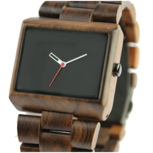 Black Sandalwood Men Quartz Wristwatch Square Black Simple Dial Watches Wood Casual Fashion Relogio Masculino 2018 Retro Design
