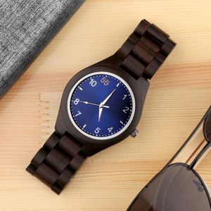 Top Luxury Blue Wood Watches Unique Wooden Watch Men Watch Fashion Full Wood Men's Watch Clock saat erkek kol saati reloj hombre