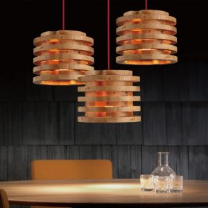 26cm Round multi layer carving Northern Europe Wooden Lamp Vintage Restaurant Cafe Solid Wood Pendant Lights With