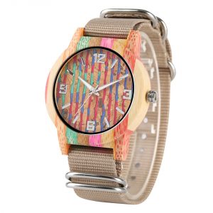 Bamboo Wood Watches Unisex Timepieces Nylon Band Wooden