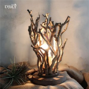 art deco Handmade branches table lamp for living room coffee study office home deco bedroom lamp loft decor wood led table light