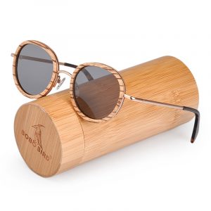 BOBO BIRD Women's Sunglasses Fashion Polarized UV400 Lens Metal Temple Eyewear Vintage Oval Wood Glasses in Wooden Gift Box
